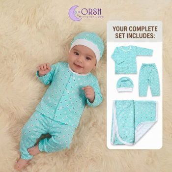 Newborn Baby Set - Aqua Blossom